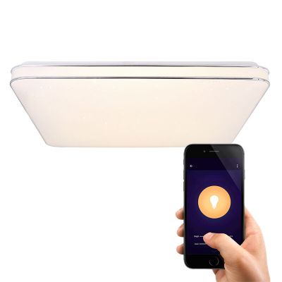 Weiße Smart Deckenleuchte Metall, Alison, 48W, warm- bis kaltweiß einstellbare LED