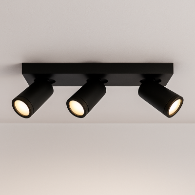 Schwarze Badezimmer Deckenstrahler Kenan, 3L, modern, IP44