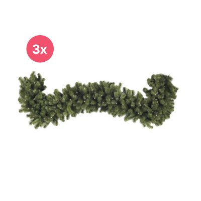 3x 540 cm Girlande, 40 cm dick, 200 LEDs, koppelbar