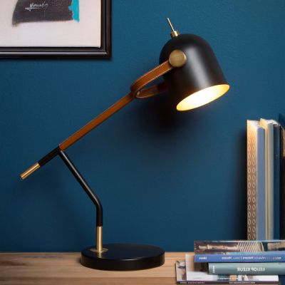 Braune Schreibtischlampe Retro, Waylon, mit Schalter