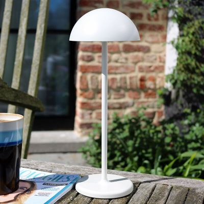 Weiße Außen Tischleuchte Retro, Joy, 1,5W, 3000K LED, IP54, mit Touch-Dimmer