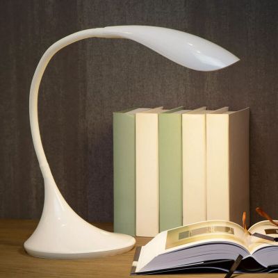 Weiße Schreibtischlampe Modern, Emil, 4,5W, 3000K LED, mit Schalter