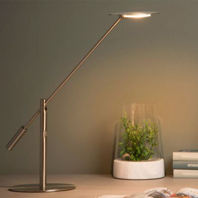 Chrom Schreibtischlampe Modern, Anselmo, 9W, 3000K LED, mit Touch-Dimmer