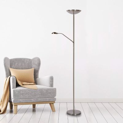 Chrom Leselampe Stehlampe Modern, Zenith, 20W, 3000K LED