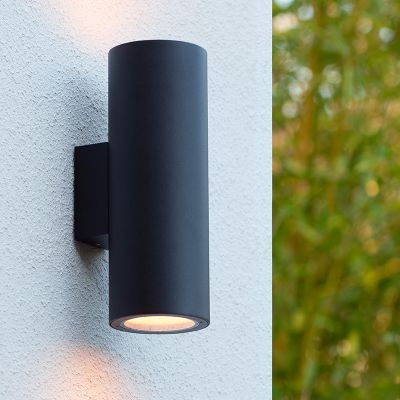 Schwarze Up down Wandleuchte Modern, Volantis, IP54