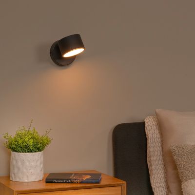 Schwarze Wandleuchte Modern, Gian, 9W, 2700K LED