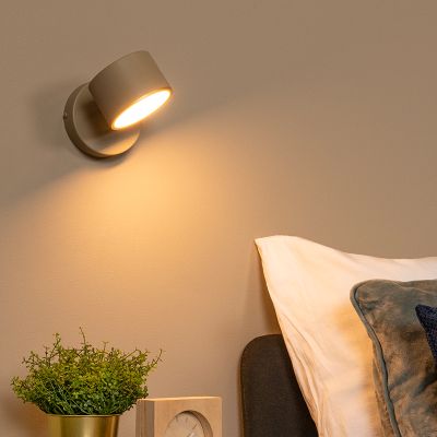 Taupe Wandleuchte Modern, Gian, 9W, 2700K LED