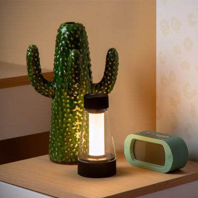 Schwarze aufladbare Außen Tischlampe Modern, Lorali, 1,2W, 2700K LED, IP44, mit Touch-Dimmer