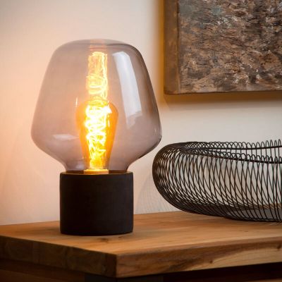 Beton Tischleuchte Grau, Becky, mit Schalter