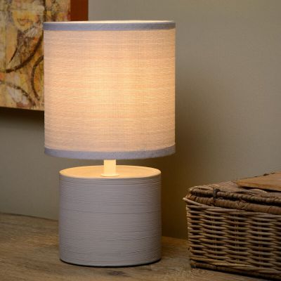 Keramik Tischleuchte Grau, Greasby, mit Schalter