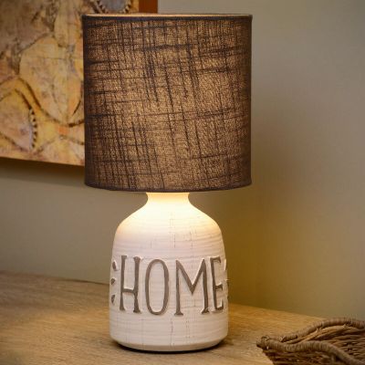 Keramik Tischleuchte Weiß, Cosby, mit Schalter