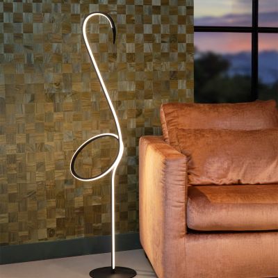 Schwarze Stehlampe Modern, Flamingo, 14W, RGB LED, mit Fernbedienung