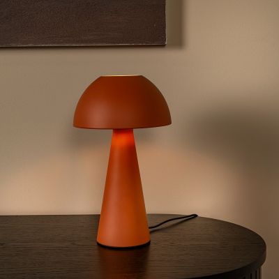 Orangene Tischleuchte Retro, Jorgo, mit Schalter