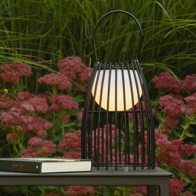 Schwarze Außen Tischleuchte Retro, Fjara, 0,3W, 2700K LED, IP44, mit Touch-Dimmer