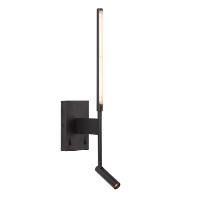 Schwarze Wandleuchte Modern, Finan, 6W, 2700K LED, mit Schalter