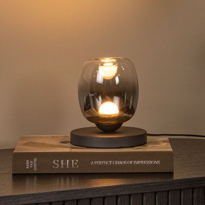Graue Tischleuchte Modern, Tamino, 6W, 3000K LED, mit Schalter
