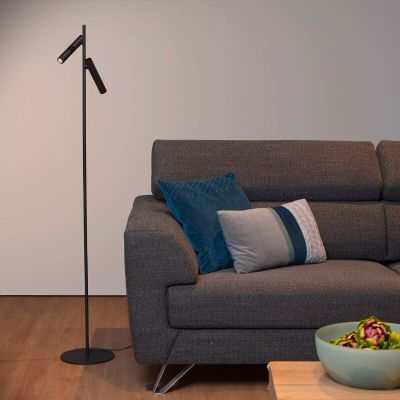 Schwarze Leselampe Stehlampe Modern, Philon, 4,5W, 3000K LED, mit Touch-Dimmer