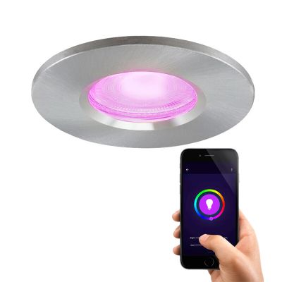 Moderne Smart Einbaustrahler Chrom, Jule, IP65, 4,5W, RGBW