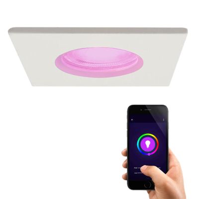Moderne Smart Einbaustrahler Weiß, Jule, IP65, 4,5W, RGBW