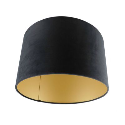 Schwarze Lampenschirm Madelyn, Stoff, modern