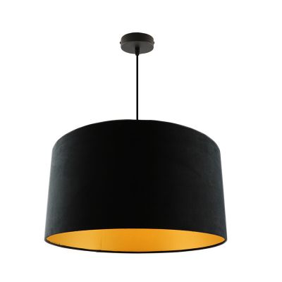 Pendelleuchte Urvin, Schwarz/gold Velours, 50 cm