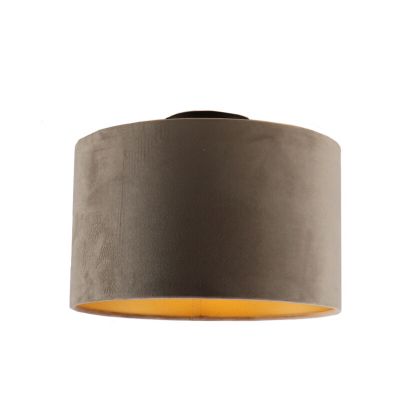 Stoff Deckenleuchte Krista, taupe