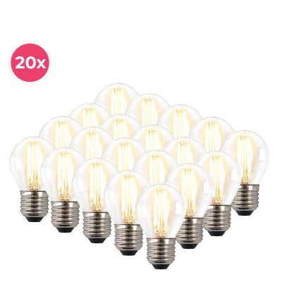 20er Pack dimmbare Melchis E27 LED Kugel, 4w warmweiß