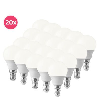 20er Pack Lasco E14 LED-Kugellampe warmweiß, 5,5 W