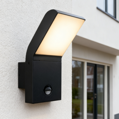 Aluminium Außen Wandleuchte mit Bewegungsmelder Anthrazit, Andor, 12W, 4000K LED, IP54