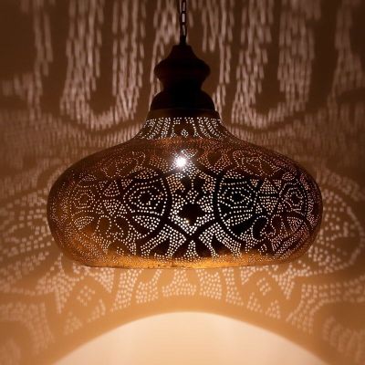 Goldene Pendelleuchte Orientalisch, Zina