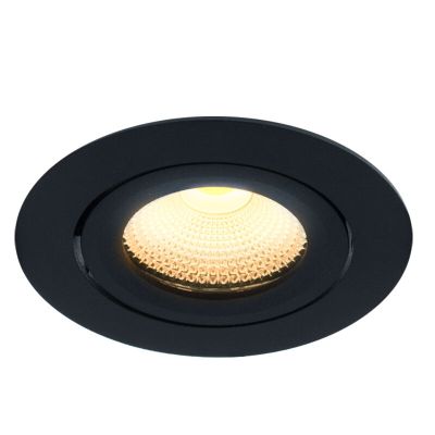 Schwarze Einbaustrahler Aluminium, Wimke, 5W, 3000K LED, IP44