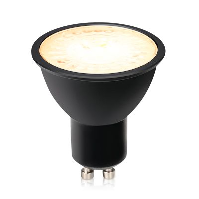 Dimmbare GU10 LED-Lampe Antonie, Schwarz, 5W, 3000K