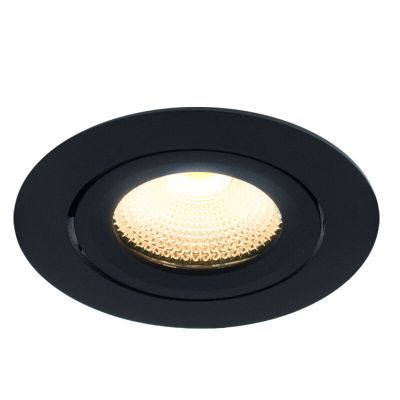 Schwarze Einbaustrahler Aluminium, Wimke, 5W, 2700K LED, IP44