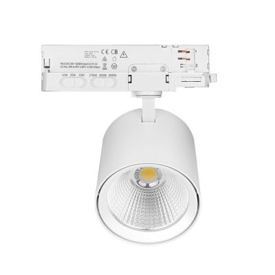 Weiße 3 phase Schienen Lampe Aluminium, Jeska, 10W/20W/30W, White Switch LED
