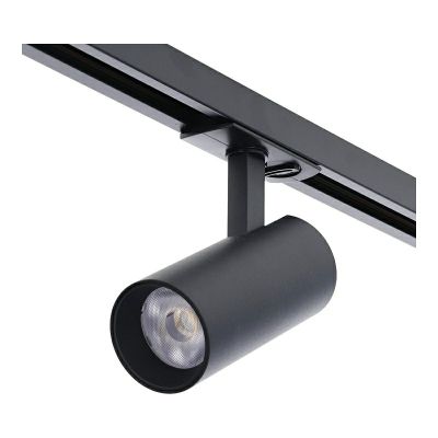 Schwarze 1 phase Schienen Lampe Aluminium, Enno, 10W, White Switch LED