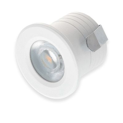 Weiße Mini Einbaustrahler Aluminium, Philomena, 2W, 3000K LED, IP44