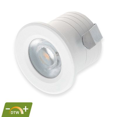 Weiße Mini Einbaustrahler Aluminium, Philomena, 2W, dim to warm LED, IP44