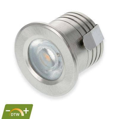 Silberne Mini Einbaustrahler Aluminium, Philomena, 2W, dim to warm LED, IP44