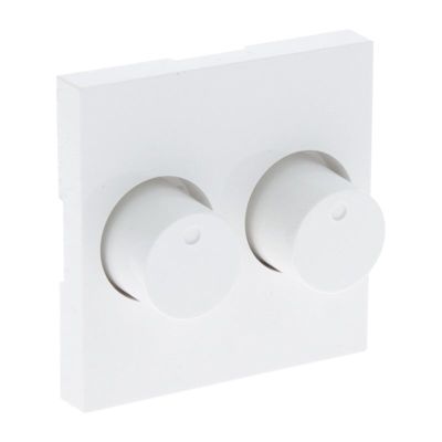 Q-Link S-Line Zentralplatte mit Knopf Duodimmer, Polarweiß