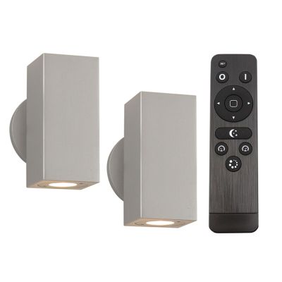 2 up down Wandleuchten Rudy, 12V, inkl. Anschlussset und Fernbedienung