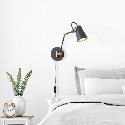 Schwarze Wandleuchte Modern, Skals, mit Schalter