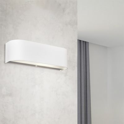 Weiße Up down Wandleuchte Glas, Tomaso, 3,1W, 3000K LED