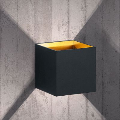 Schwarze Up down Wandleuchte Modern, Eva, 4,3W, 3000K LED