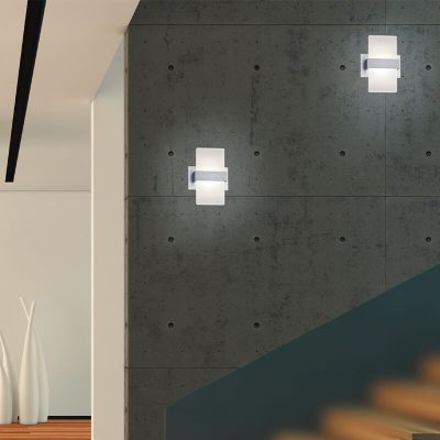 Graue Up down Wandleuchte Modern, Leontien, 4,3W, 3000K LED, mit Schalter