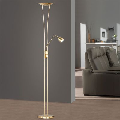 Messing Stehlampe Antik, Stijn, 20W, 3000K LED, mit Schalter