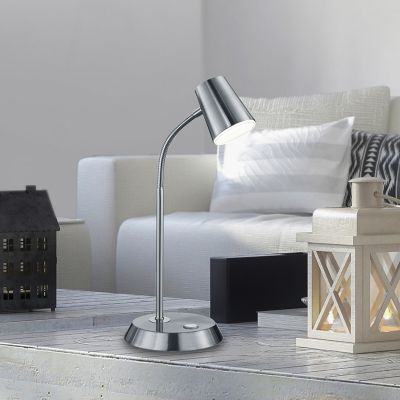 Nickel Tischleuchte Glas, Laysha, 4,7W, 3000K LED, mit Schalter