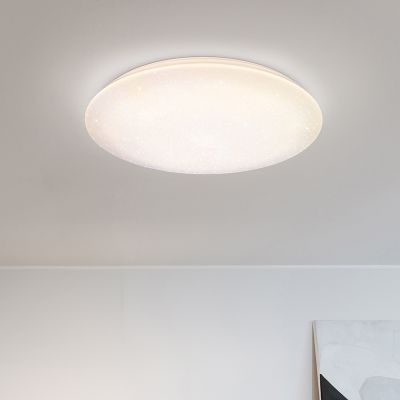 Weiße Deckenlampe Kunststoff, Yafu, 80W, warm- bis kaltweiß einstellbare LED, mit Fernbedienung