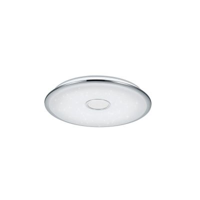 Chrom Deckenlampe Glas, Yailee, 100W, warm- bis kaltweiß einstellbare LED, mit Fernbedienung