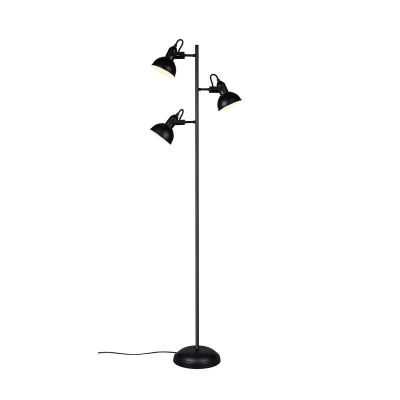 Schwarze Stehlampe Industrial, Kibek, mit Schalter