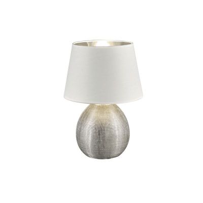 Keramik Tischleuchte Silber, Yet, mit Schalter